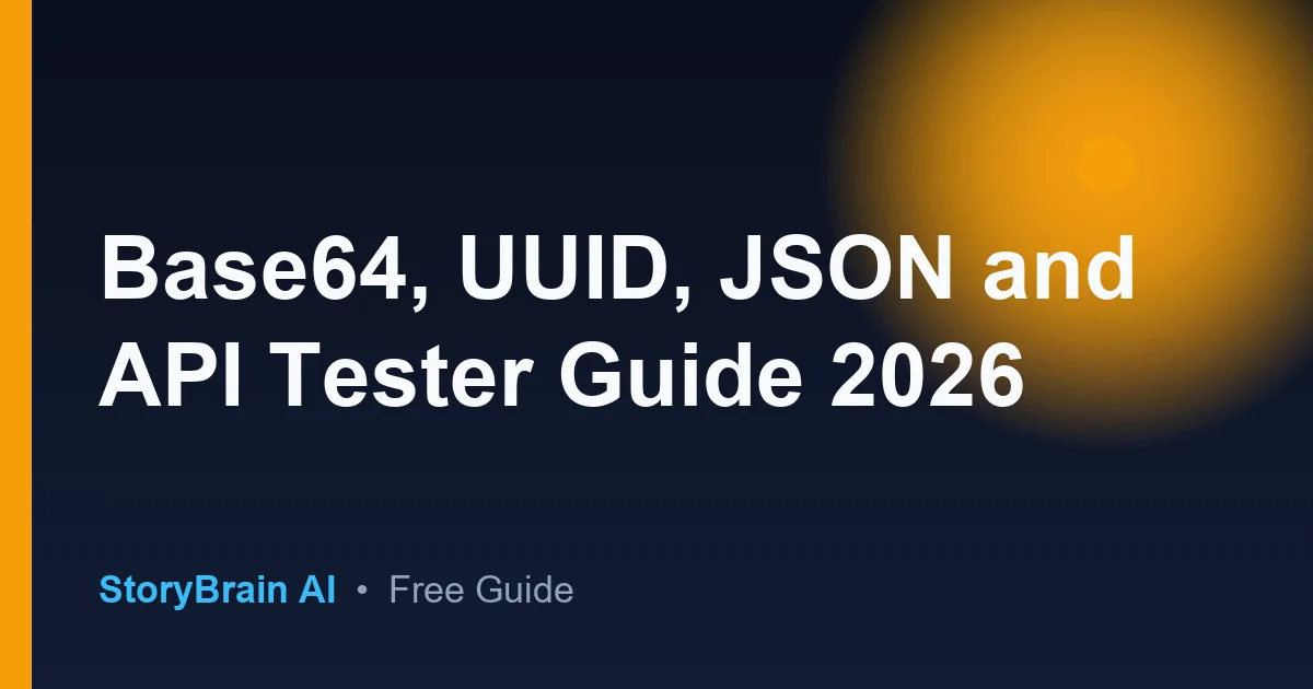 Base64, UUID, JSON and API Tester Guide 2026 — illustrated guide cover