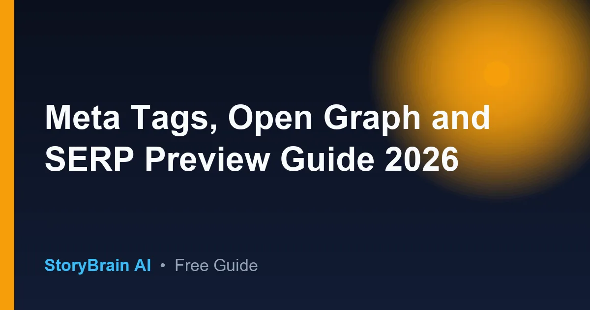Meta Tags, Open Graph and SERP Preview Guide 2026 — illustrated guide cover