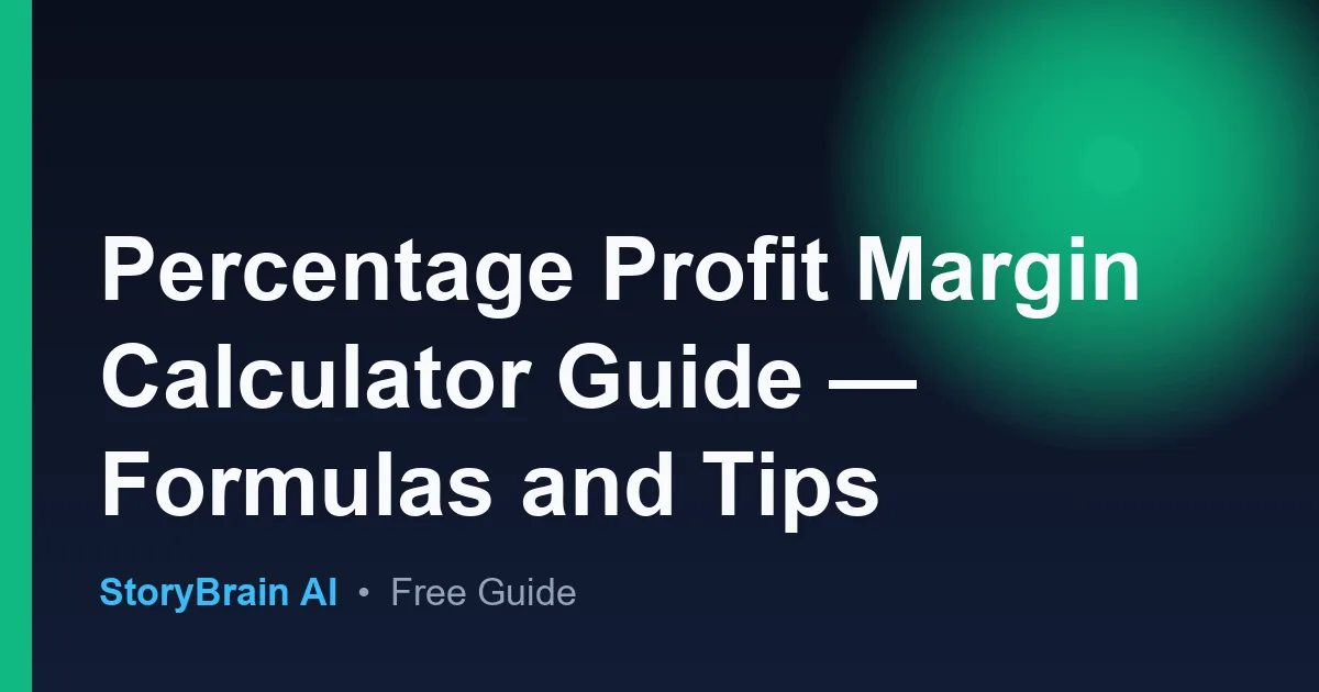 Percentage Profit Margin Calculator Guide — Formulas and Tips — illustrated guide cover