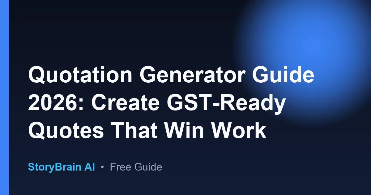 Quotation Generator Guide 2026: Create GST-Ready Quotes That Win Work — illustrated guide cover