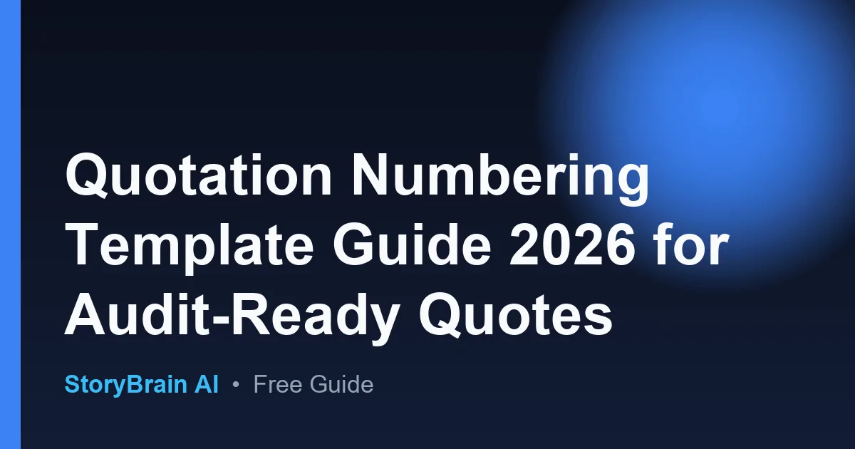 Quotation Numbering Template – Guide auf Deutsch — illustrated guide cover