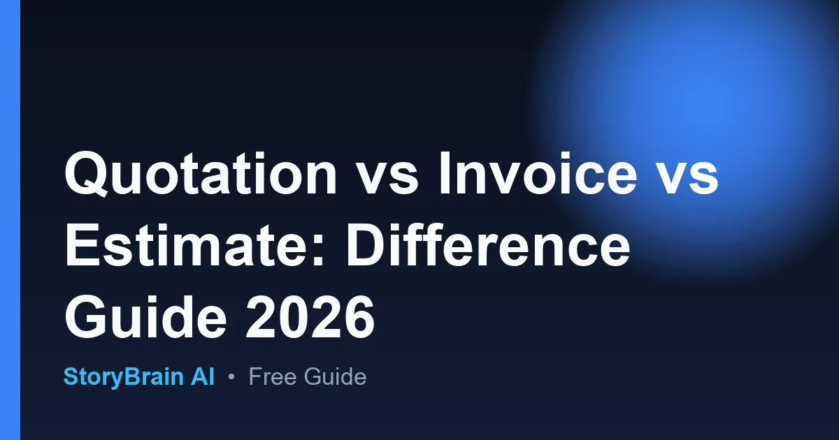 Quotation vs Invoice vs Estimate: Difference Guide 2026 — illustrated guide cover
