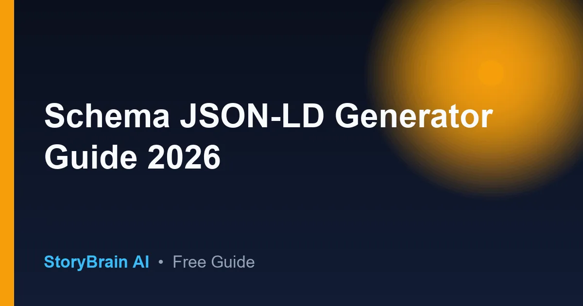 Schema JSON-LD Generator Guide 2026 — illustrated guide cover